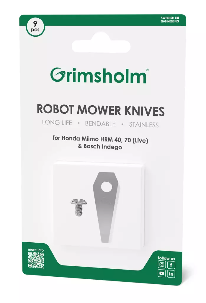 Grimsholm robottiruohonleikkurin varaterät Bosch 9 kpl - Ruohonleikkurit - 7350076761170 - 1