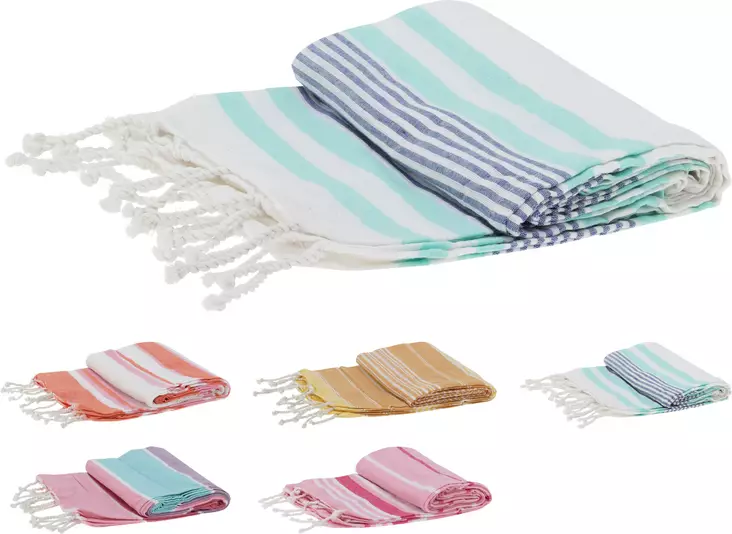 Hamam-pyyhe raidallinen 90x170 cm - Kylpyhuonetarvikkeet - 8721037423540 - 1