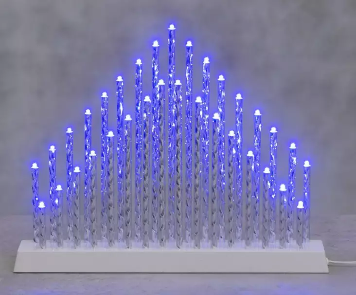 Kynttelikkö Pihla hopea/sininen 33-LED - Tunnelmavalot - 6410412963970 - 1