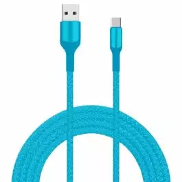 Latausjohto USB- C 2m turkoosi - Matkapuhelintarvikkeet - 6438151019840 - 1