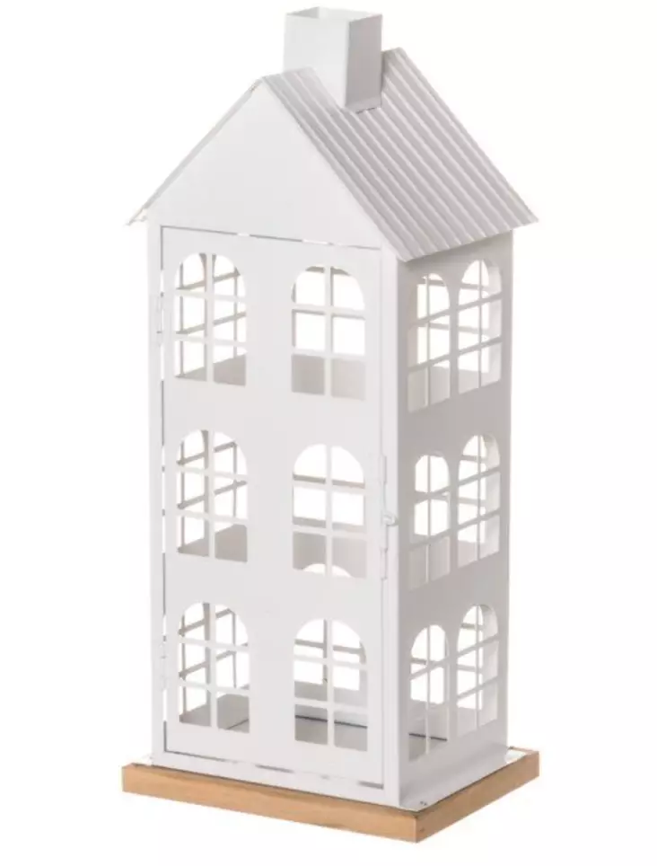 Lyhty Talo valkoinen 42 cm - Lyhdyt - 6410416315140 - 1