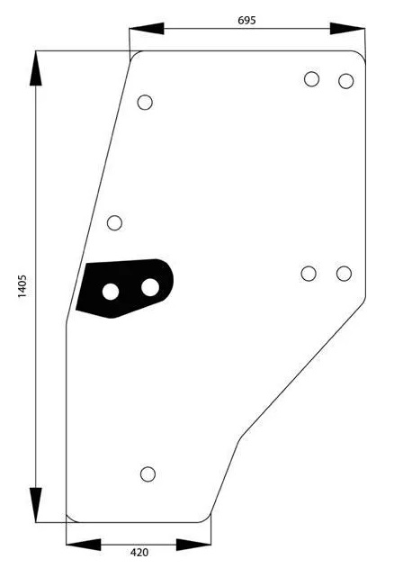 Ovilasi, vasen (Deutz-Fahr 04352850) - Ohjaamon lasit - 3660980024310 - 1