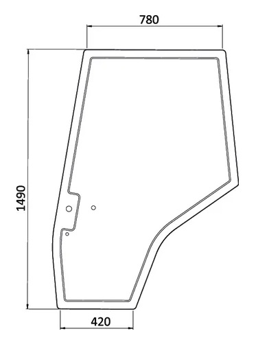 Ovilasi, vasen (MF 3907221M1) - Ohjaamon lasit - 8716106434510 - 1