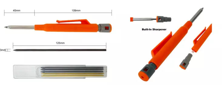 Puusepän merkkauskynä 7kpl - Merkkausvälineet - 8714892646070 - 1