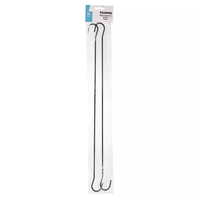 Ripustuskoukku musta 60 cm 2 kpl/pkt - Muut kiinnitystarvikkeet - 6410413305410 - 1