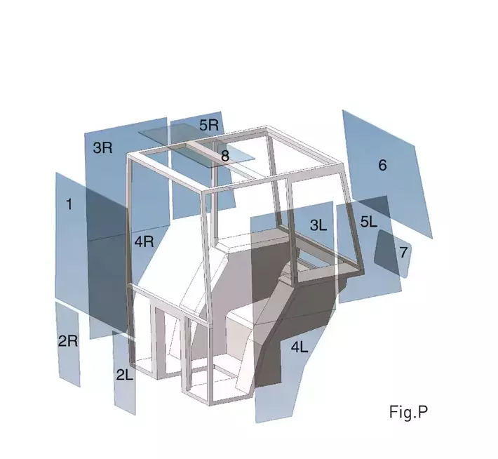 Takalasi Kubota - Ohjaamo ja kori - 3C86170550 - 1