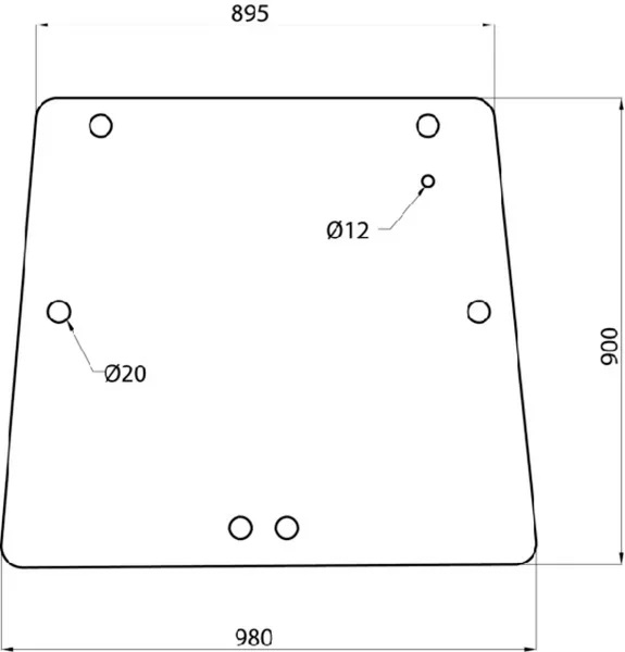 Takalasi, ylempi (MF 3618433M2) - Ohjaamon lasit - 3660980022620 - 1