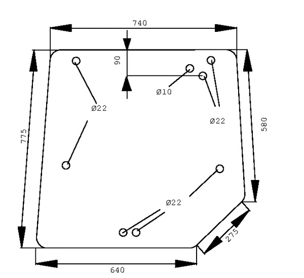 Takalasi, ylempi (MF 3806581M3) - Ohjaamon lasit - 3660980022910 - 1