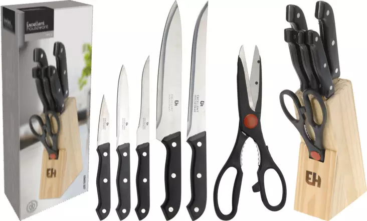 Veitsisetti telineessä - Veitset, sakset, leikkurit - 8718158872180 - 1