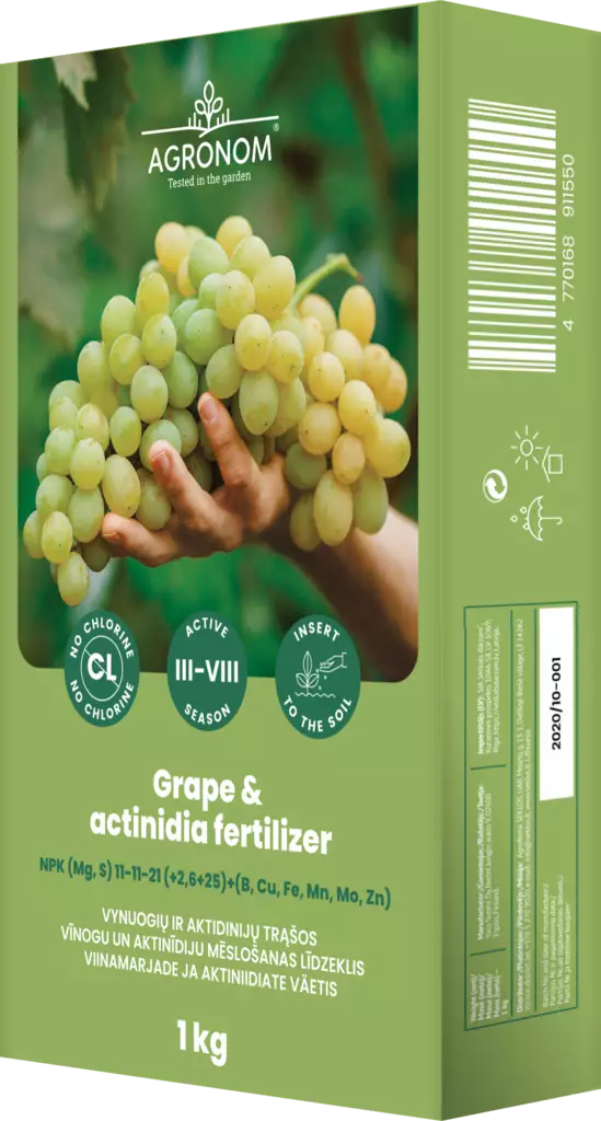 Viini- ja laikkuköynnöslannoite 1 kg - Mullat ja lannoitteet - 4770168911550 - 1