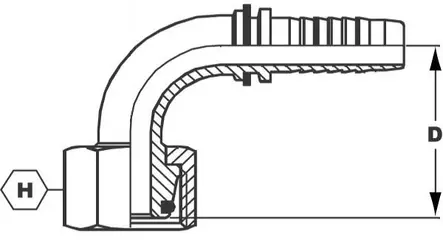Puristettava liitin DN16 M26 x 1,5 18L naaras/uros 90° - Hydrauliikka - 8716106441181 - 2