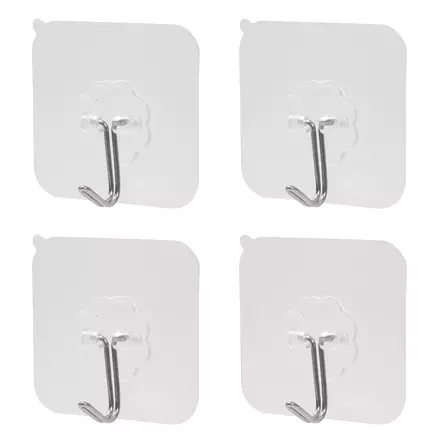 Voimakoukkusarja 4 kpl 60 x 60 mm - Seinäkoukut, naulakot - 6438152023211 - 1