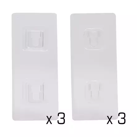 Voimakoukut 60 x 70 mm 6 kpl nanoteippikiinnityksellä - Seinäkoukut, naulakot - 6438152023341 - 2