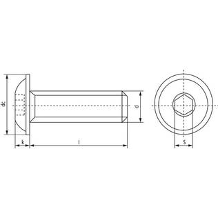 Kuusiokoloruuvi kupukanta M5 10.9 musta - Pultit ja mutterit, metrinen kierre - 8716106798551 - 2
