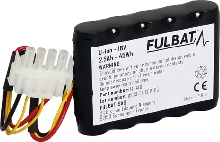Fulbat FL-AL01 18 V 2,5 Ah akku robottiruohonleikkuriin - Robottiruohonleikkurin varaosat - FB560601 - 1
