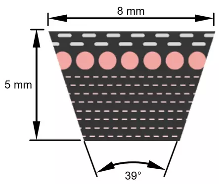 Kiilahihna Optibelt VB 8 x 700 mm - Hihnat ja tarvikkeet - 4014486010121 - 2