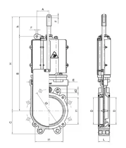 Levyluistiventtiili 6" hydraulinen - Lietevaunut - ARZO0100150551 - 2