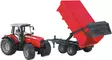 Bruder Massey Ferguson 7480 kippiperävaunulla - Bruder työkonelelut - 8719493962741 - 2