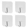Voimakoukkusarja 4 kpl 60 x 60 mm - Seinäkoukut, naulakot - 6438152023211 - 1