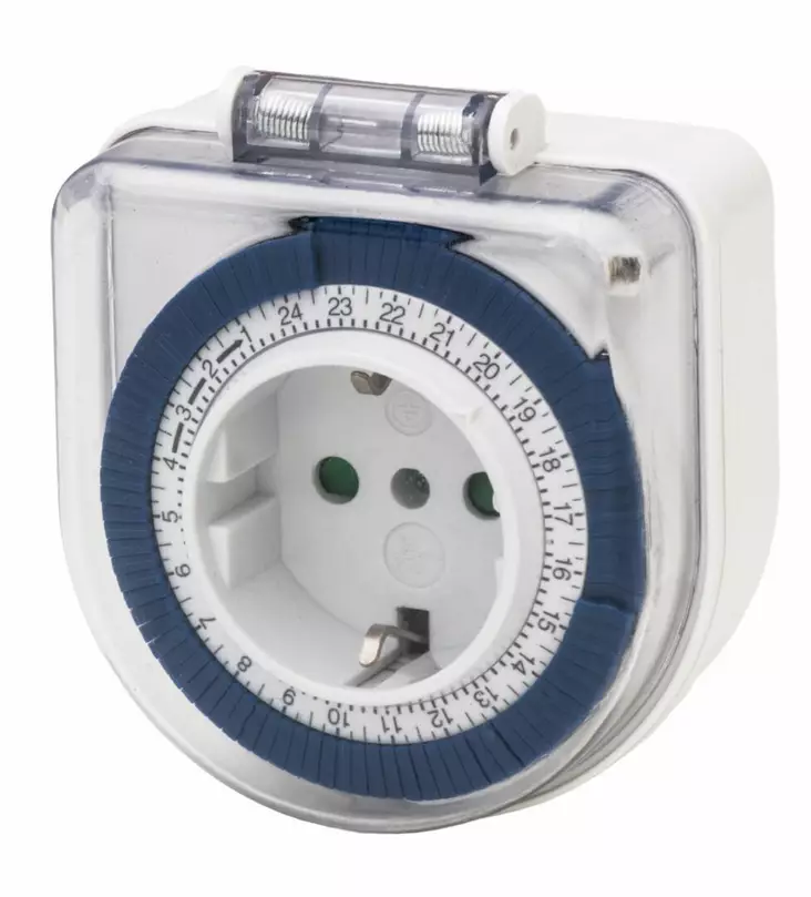 Ajastin 24 h pitkä pistotulppa IP44 - Ajastimet, tunnistimet - 6435200256911 - 1