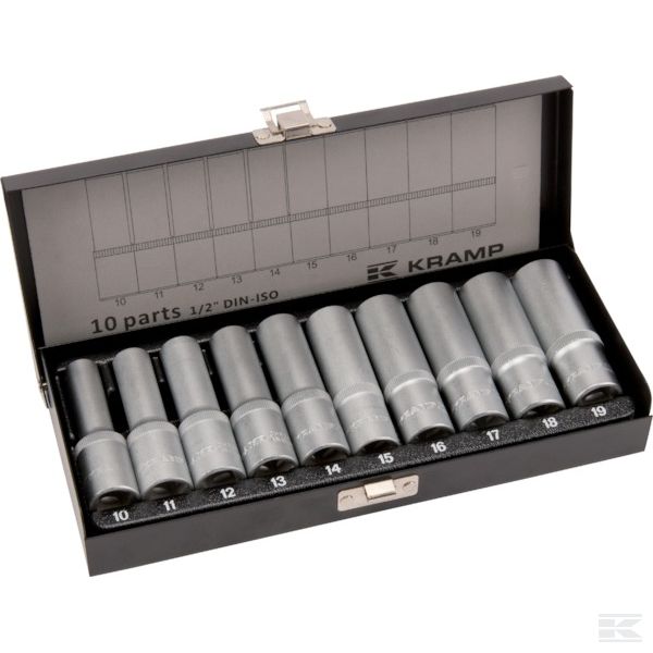 Hylsysarja 1/2"-10-19 mm 77mm - Hylsyt ja -sarjat - 8716106909681 - 1