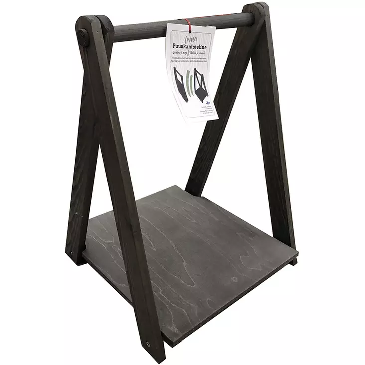 Irma puunkantoteline kotimainen musta - Tulisijatarvikkeet - 6430063680231 - 2