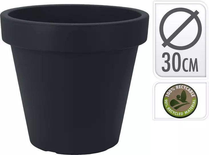 Kukkaruukku harmaa 30 cm - Ruukut, vaasit, korit - 8720573148641 - 1