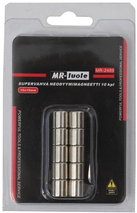 Neodyymimagneetti 10x10 mm 10 kpl/pkt - Muut kiinnitystarvikkeet - 6430074693091 - 1