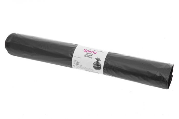 Saima Jätesäkki musta 150 litraa - Roskien käsittely - 6410412116741 - 1