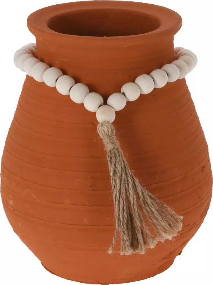 Terracotta ruukku helmillä kork. 20 cm - Ruukut, vaasit, korit - 8720573553131 - 1