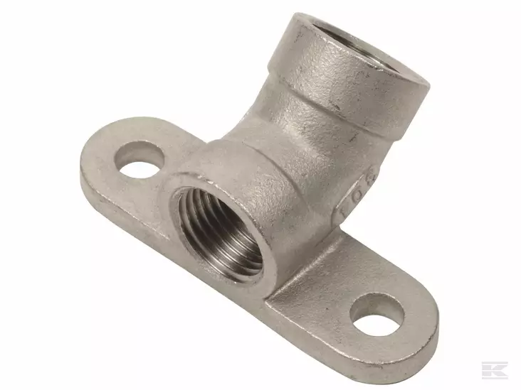 Venttiilin seinäkiinnike - ruostumaton - 1/2""x 1/2" - 45º - pulttireiät 8 mm - Juomakuppien varaosat - 5700030204281 - 1