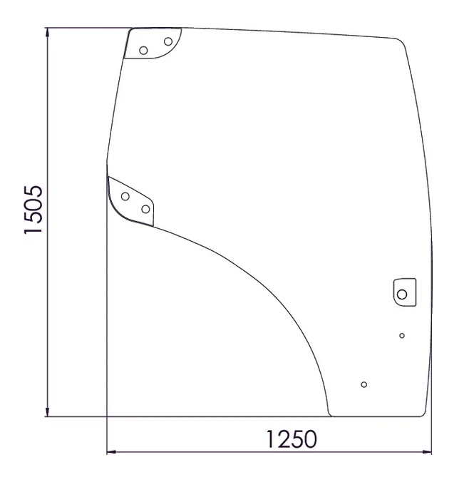 Ovilasi, oikea (CNH 82027356) - Ohjaamon lasit - 3660980063371 - 1