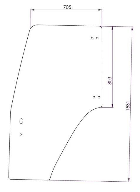 Ovilasi, oikea (CNH 87302768) - Ohjaamon lasit - 3660980072601 - 1