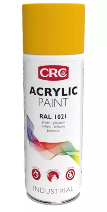 CRC Acrylic Paint RAL1021 Rape Yellow 400ml - Spraymaalit - 5412386006111 - 1
