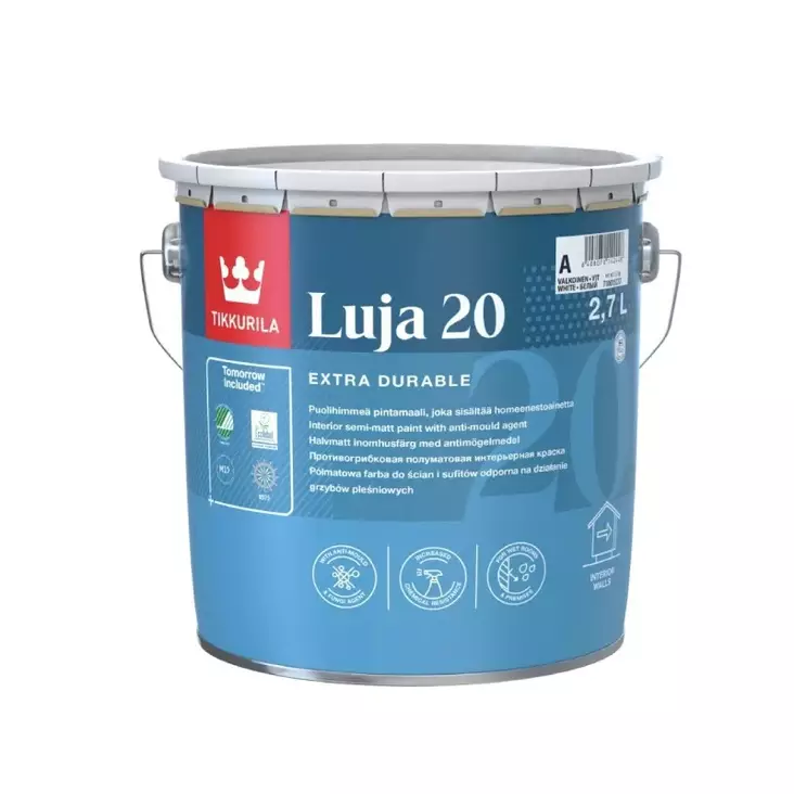 Tikkurila Luja 20 pintamaali valkoinen, sävytettävissä - Sisämaalit - 6408070142431 - 1
