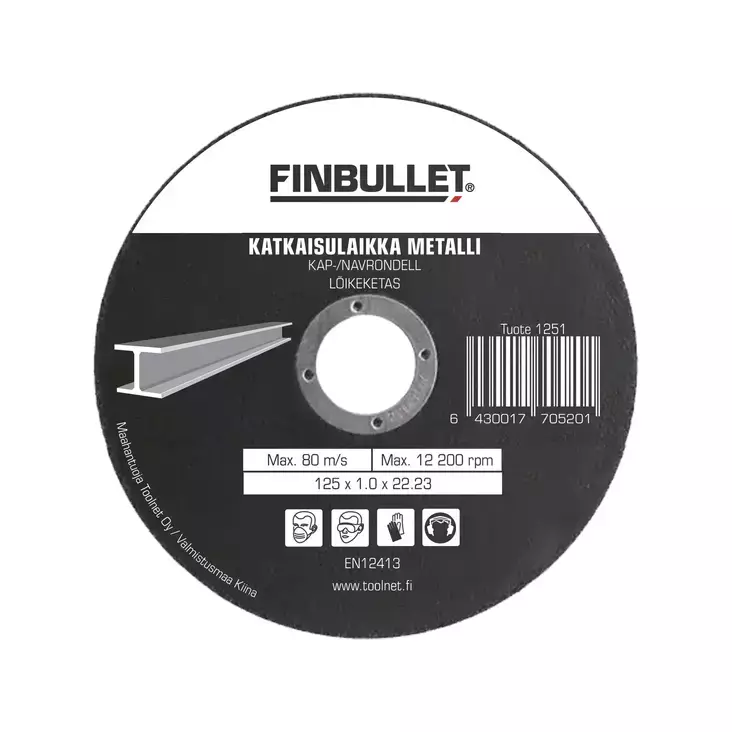 Finbullet Katkaisulaikka 125x1x22mm - Katkaisulaikat - 6430017705201 - 1