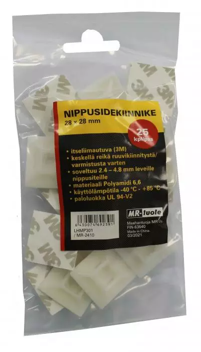 Nippusidekiinnike 3M 28x28 mm 25 kpl - Nippusiteet - 6430074692391 - 1