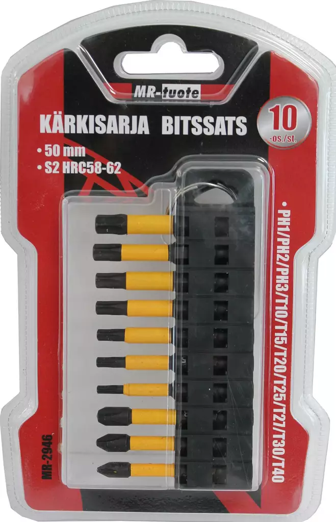 Kärkisarja 10-os. 50 mm S2 - Ruuvauskärjet ja -sarjat - 6430074697501 - 1