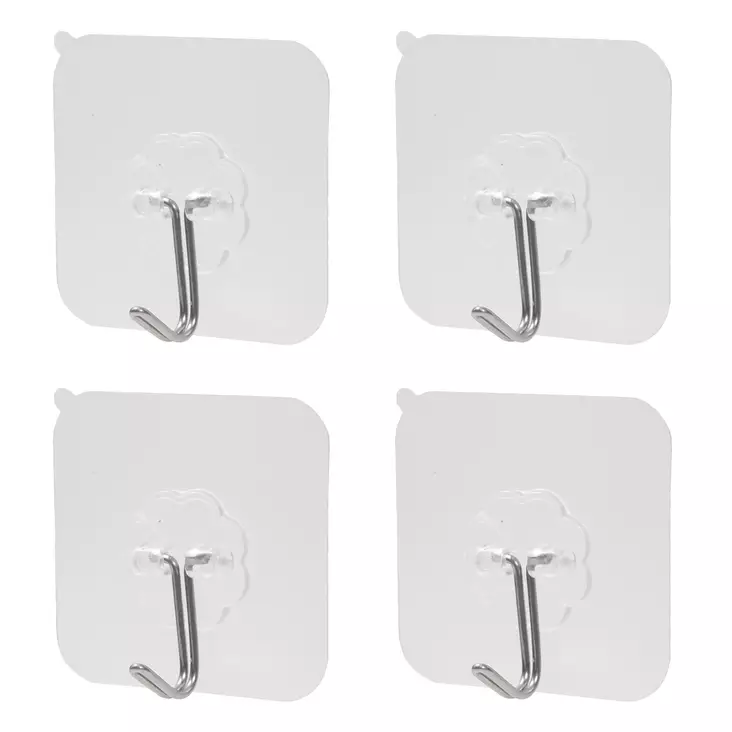 Voimakoukkusarja 4 kpl 60 x 60 mm - Seinäkoukut, naulakot - 6438152023211 - 1