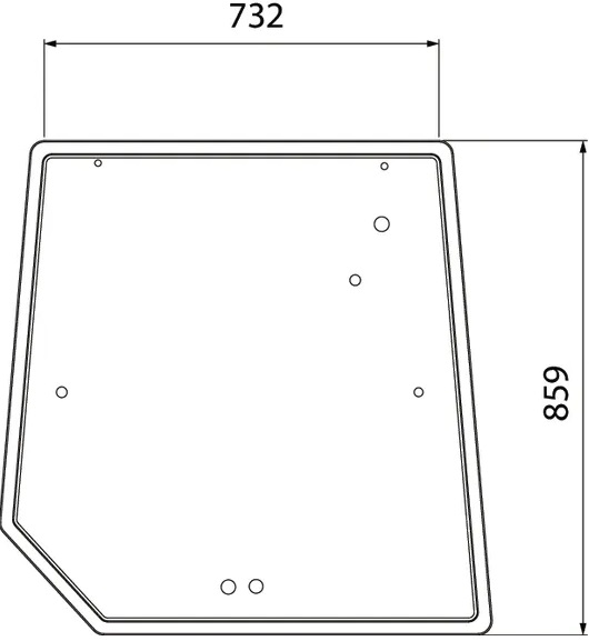Takalasi, ylempi (MF 3715438M1) - Ohjaamon lasit - 8716106798711 - 1