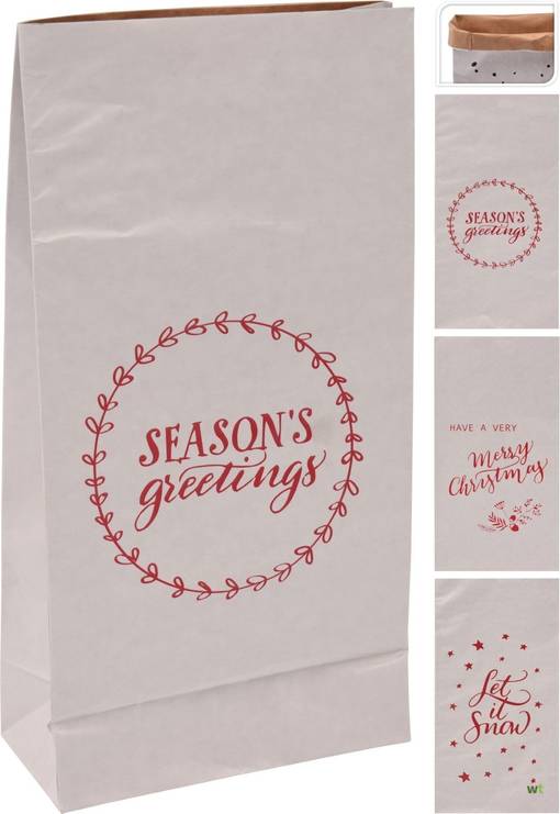 Vahva paperipussi Season´s Greetings - Joulukoristeet - 8719202739091 - 1