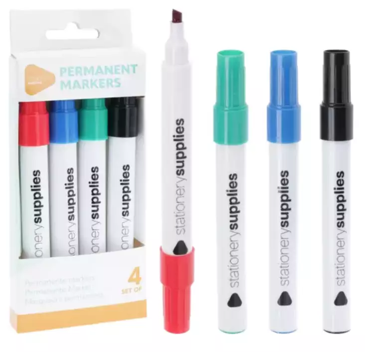 Permanent merkkauskynä 4 kpl/setti - Toimistotarvikkeet - 8720573596541 - 1