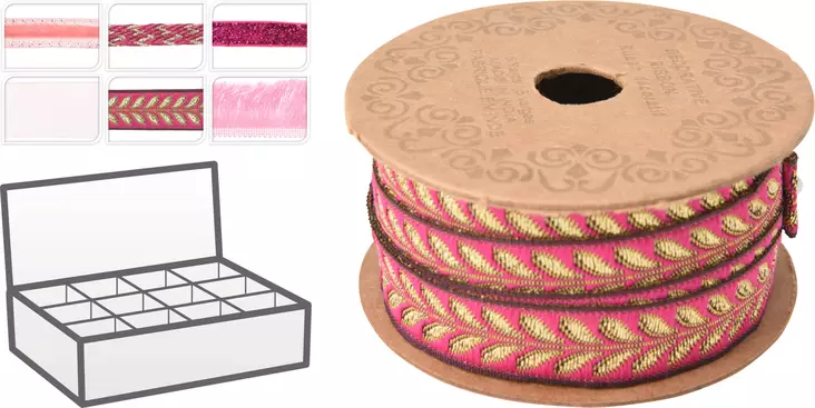 Koristenauha pinkki 35 mm 3 m - Askartelutarvikkeet - 8721037215671 - 1