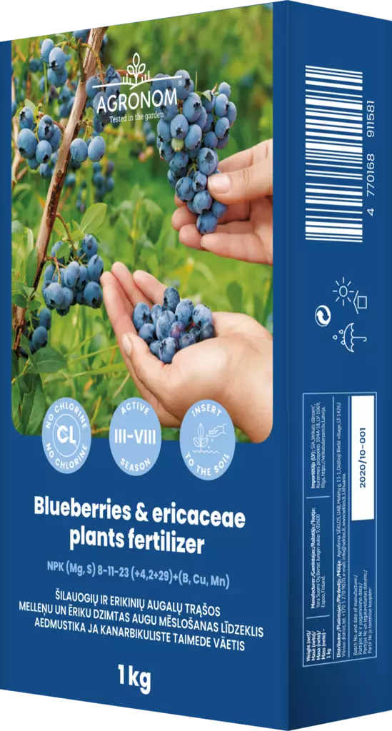 Agronom Pensasmustikkalannoite 1 kg - Mullat ja lannoitteet - 4770168911581 - 1