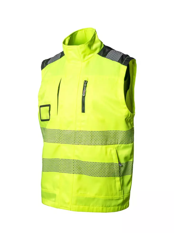 Huomiovärinen liivi kelta/musta - Kesä työvaatteet - 6418326414601 - 1