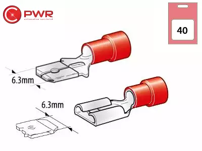 Lattaliitinsarja 6,3 mm 40-os. - Autosähkötarvikkeet - 6438255138461 - 1