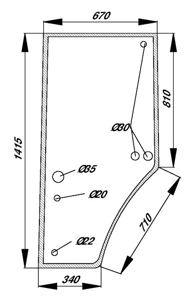 Ovilasi, vasen (JD R131163) - Ohjaamon lasit - 3660980025461 - 1