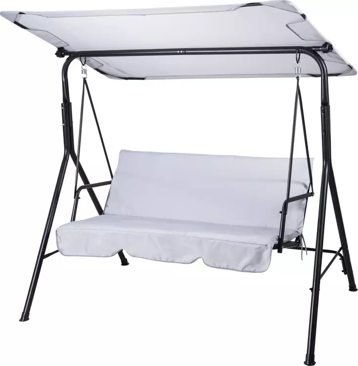 Puutarhakeinu katoksella harmaa - Puutarhakalusteet - 8721037796811 - 1