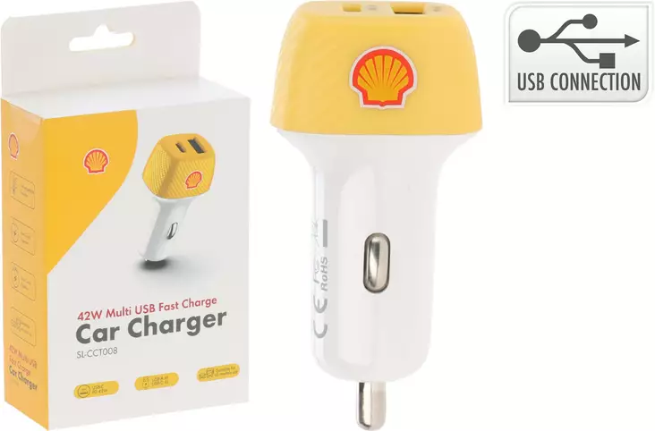 Shell laturi 12V USB A C 42W - Matkapuhelintarvikkeet - 8721037115261 - 1