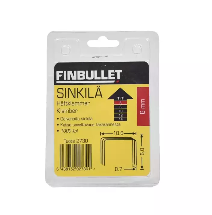 Sinkilä 13-6MM 1000kpl 10.6x0.7x6mm - Nitojat ja niitit - 6438152027301 - 1